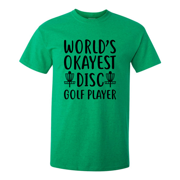 Disc Golf T Shirt Worlds OKAYEST DISCGOLFER Funny Discgolfing Discgolfer Shirt - Picture 7 of 16